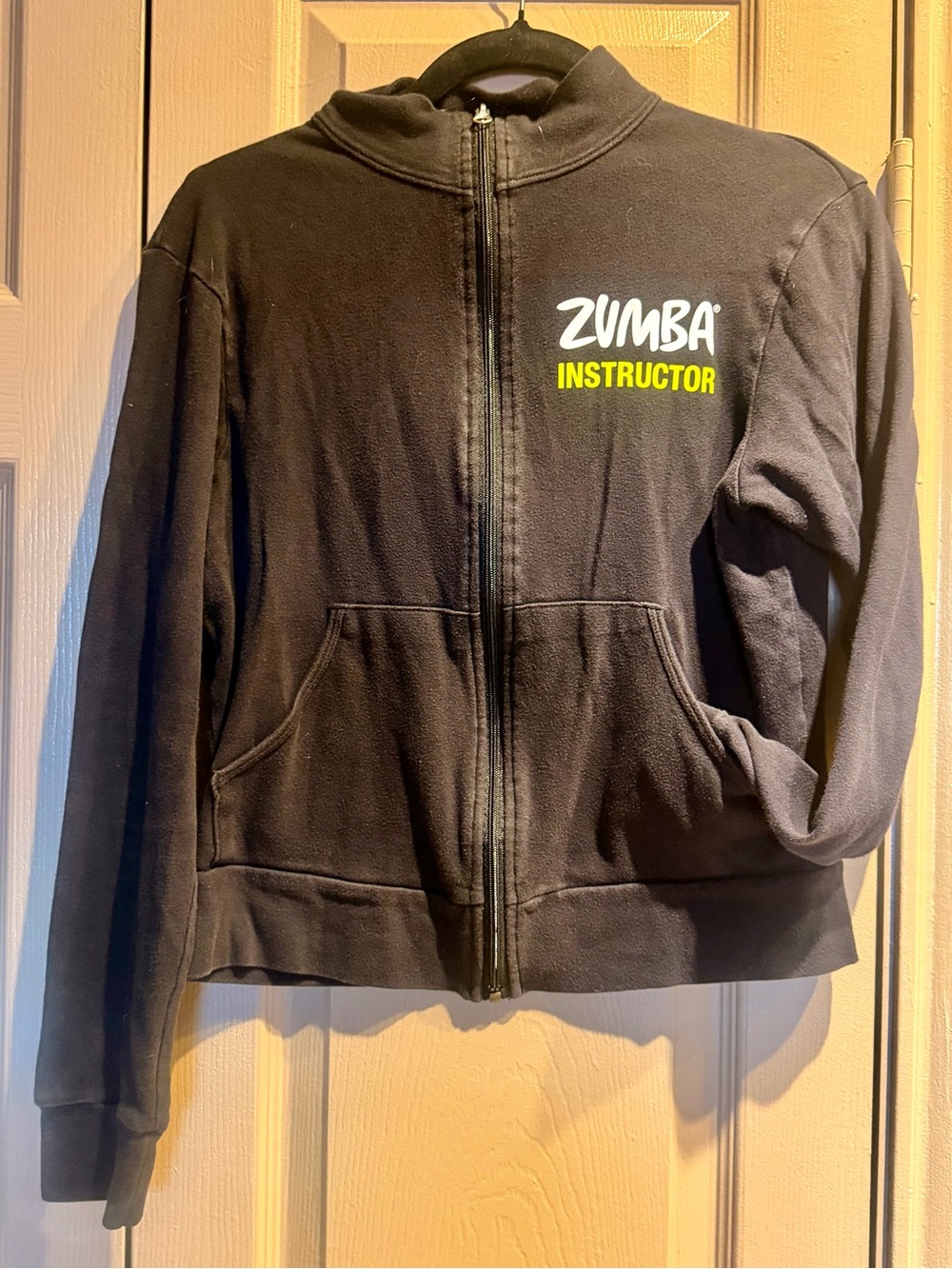 Zumba Fitness Black Hoodie with Yellow Logo Accent